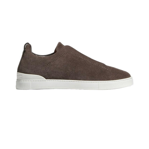 ZEGNA BROWN SUEDE TRIPLE STITCH™ SNEAKERS